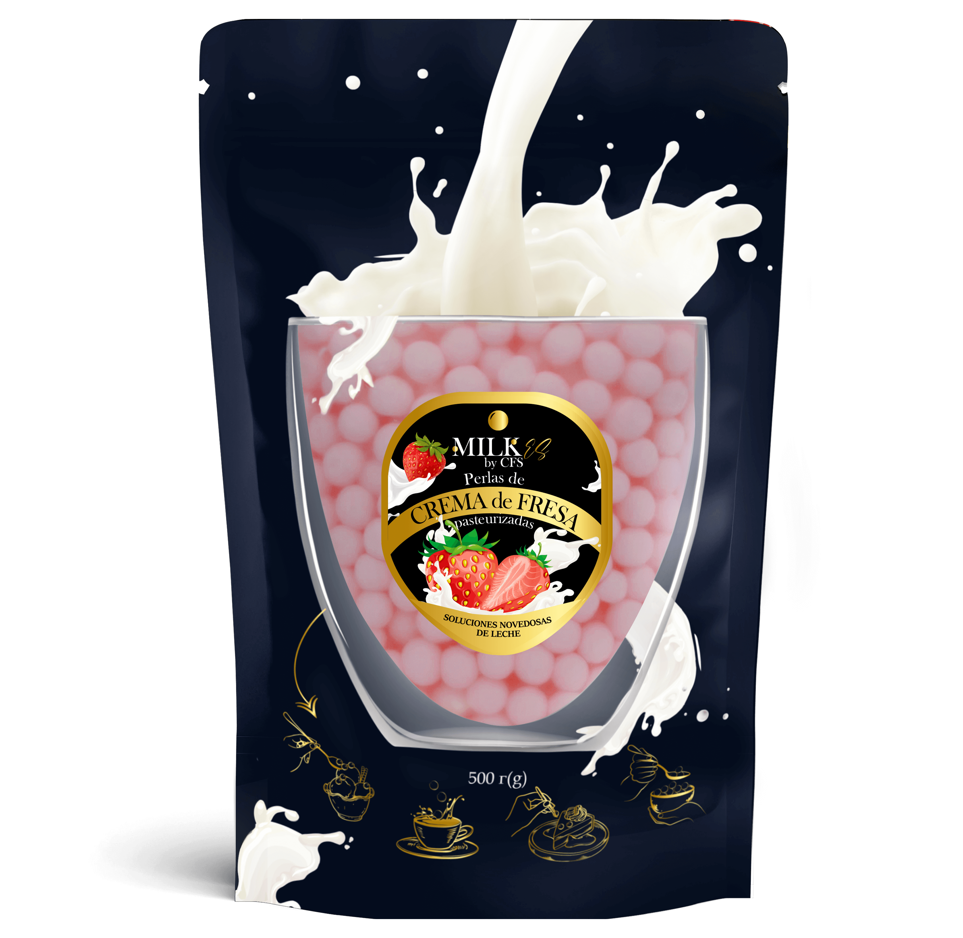 Perlas de CREMA de FRESA pasteurizadas