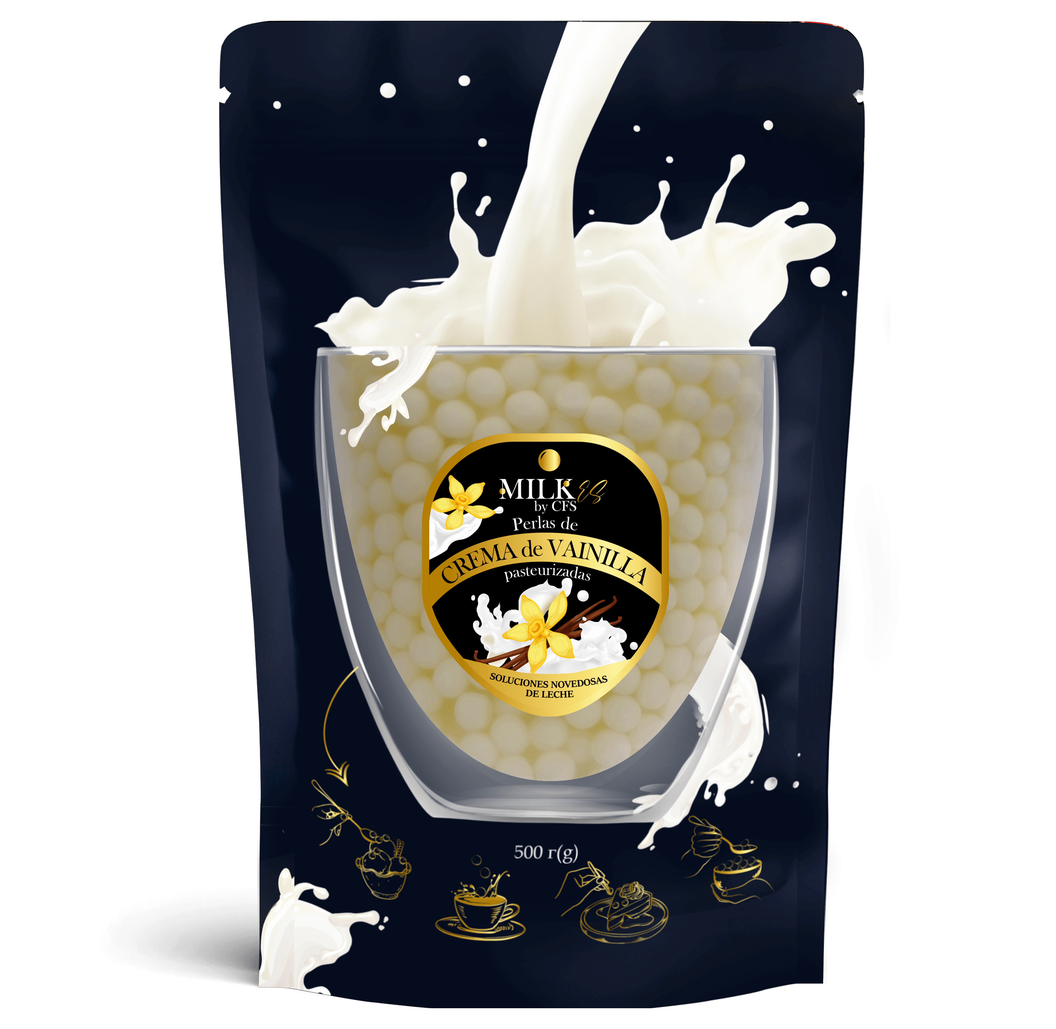 Perlas de CREMA de VAINILLA pasteurizadas